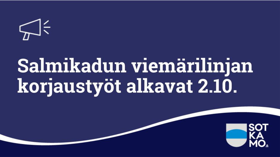 Salmikadun viemärilinjan korjaustyöt alkavat 2.10.