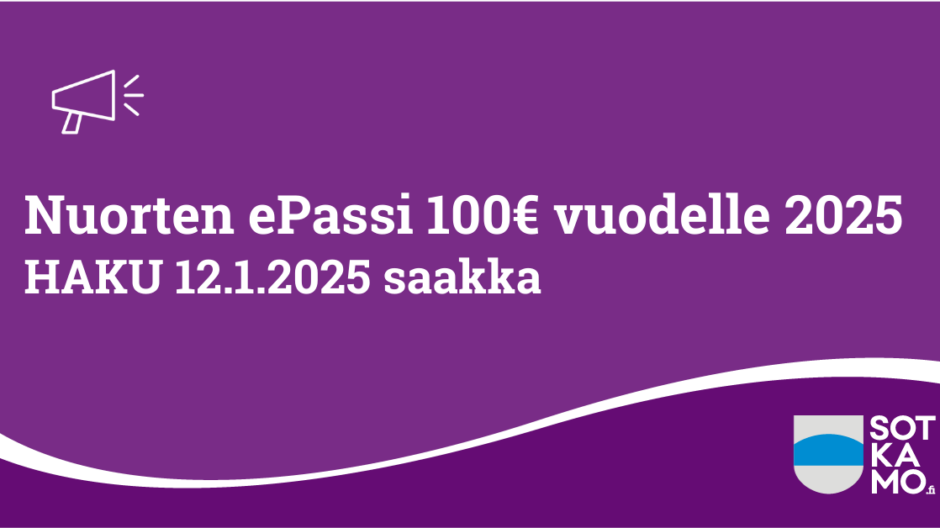 Nuorten ePassi 100€ vuodelle 2025 HAKU 12.1.2025 saakka